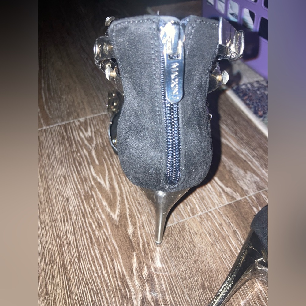 Black Strappy Rhinestone Heels - Picture 3 of 3